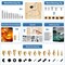 Wood Burning Kit for Adults with Gloves, 130pcs Wood Burning Pen Tool Set with Adjustable Temperature 200~450 °C Switch Pyrography Pen Kit for Embossing Carving Soldering